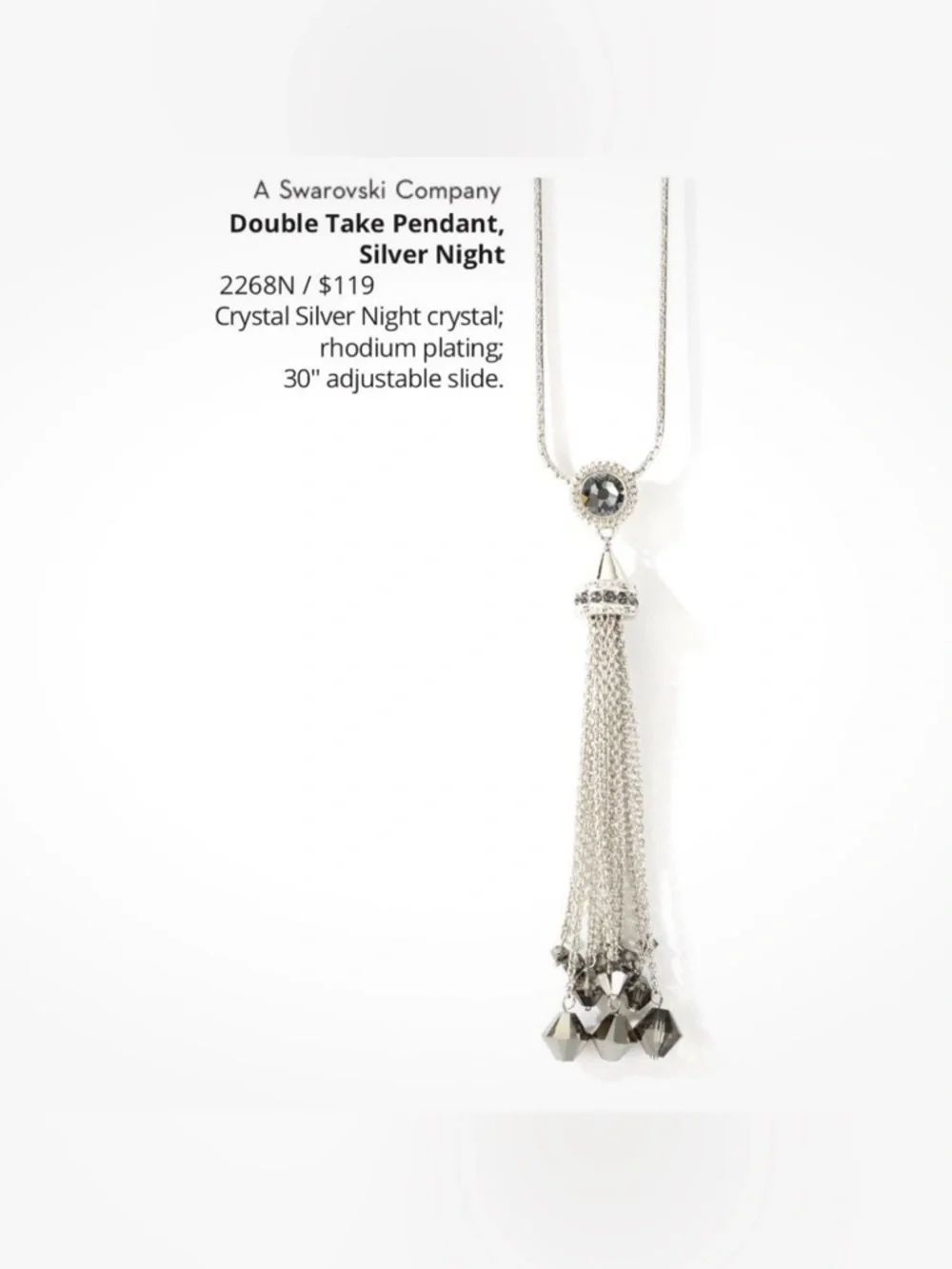 Touchstone Crystal Double Take Pendant BNIB w/tags $119 RT Value - Picture 2 of 8